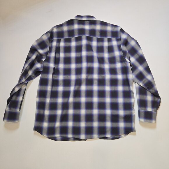 Tommy Bahama Jeans Mens Plaid Purple Black Button Up Long Sleeved Shirt XL Work - Picture 5 of 9